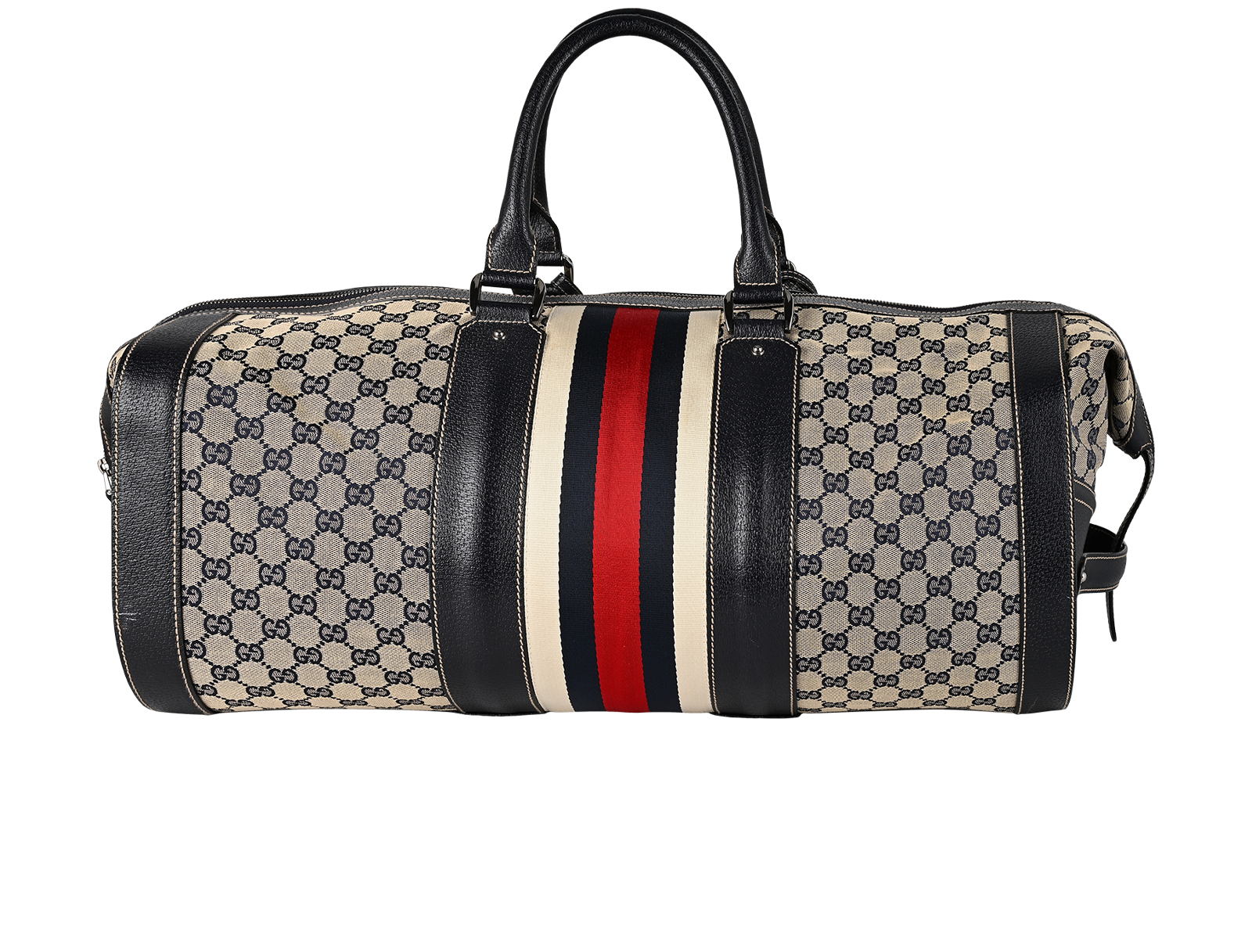 Large Savoy GG Duffel, &pound;850, Handbags, Beige/Navy, Canvas/Leather, Back view